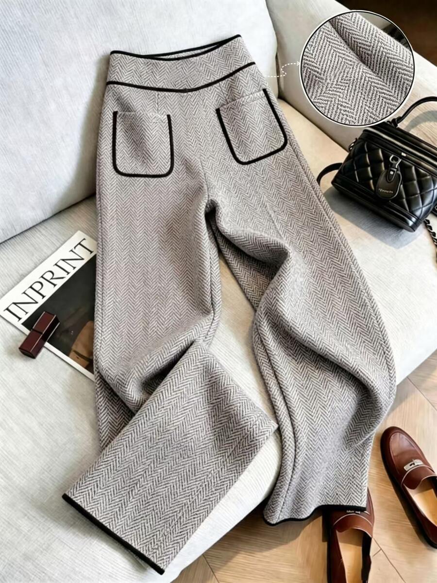 GlowEve Fall Clothes FOR WomenWomen's Wide Leg Loose Elegant Pants With Pocket Design - Coffee Brown - View 1