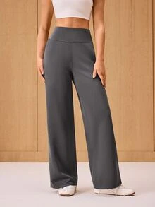 OutZeal Women Sports Pants Solid Color Casual Yoga Studio Soft High Waist Wide Leg Active Bottom For Spring Summer - Dark Grey - View 6
