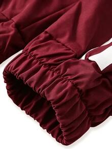 Manfinity Hypemode Men's Japanese-Chinese Style Sports Jacket, Japanese Cherry Blossom Chinese Frog Button Striped, Oriental Charm, Streetwear, Daily Commute - Burgundy - View 6