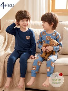 4PCS Baby Boys Pajamas - Royal Blue - View 7