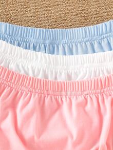 SHEIN 3 Packs Baby Girls Summer Ruffle Bloomers Shorts Pink White Striped Lace Mesh - Multicolor - View 7