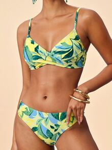 Travachic 女款夏季海灘花卉印花性感時尚比基尼兩件式泳衣套裝 - 彩色 - 查看 1