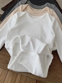 SHEIN LMoss Kids 新生女嬰秋冬可愛長袖連身衣 5件套 - 彩色 - 查看 6