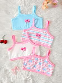 SHEIN 4 chiếc áo lót cho bé gái - Nhiều màu - Xem 1