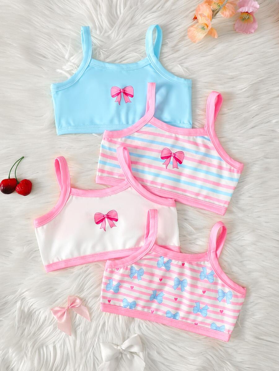 SHEIN 4 chiếc áo lót cho bé gái - Nhiều màu - Xem 1