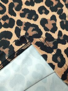 Rovax Baju Terusan Wanita Motif Leopard Leher Persegi Kasual - MultiWarna - View 3