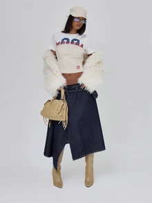 MUSERA White Contrast Colour Graphic Top Fall Autumn Winter Coolgirl Back To School Blancs - Multicolor - View 3