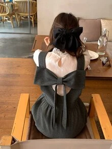 DAZY 女款純色圓領無袖休閒長洋裝 - 灰色 - 查看 1