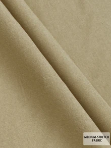 Weeklong Women's Plus Size Casual Commute Elegant Party Khaki Color Lapel Long Sleeve Elastic Waist Design Short Dress Suitable For Spring And Autumn Wear Fall - Khaki - View 5