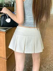 DAZY Rok Lipit Gaya Korea Estetik untuk Wanita - Krem - View 3