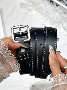 DAZY Minimalist Personalized Neutral Style Belt - Black - View 6