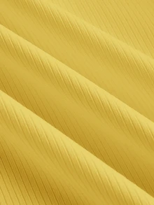 Slaydiva 2025夏季秋季新款休閒基礎百搭白色V領短袖側褶修身女款T恤，適合日常出行、開學季、畢業季、派對聚會、休閒穿搭、畢業穿搭、早午餐穿搭、機場穿搭，基礎百搭款 - 鵝黃色 - 查看 5