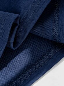 SHEIN بنطال رياضي مطبوع بحروف للفتيات المراهقات للارتداء اليومي العادي في الخريف والشتاء - أزرق بحري - مشاهدة 7