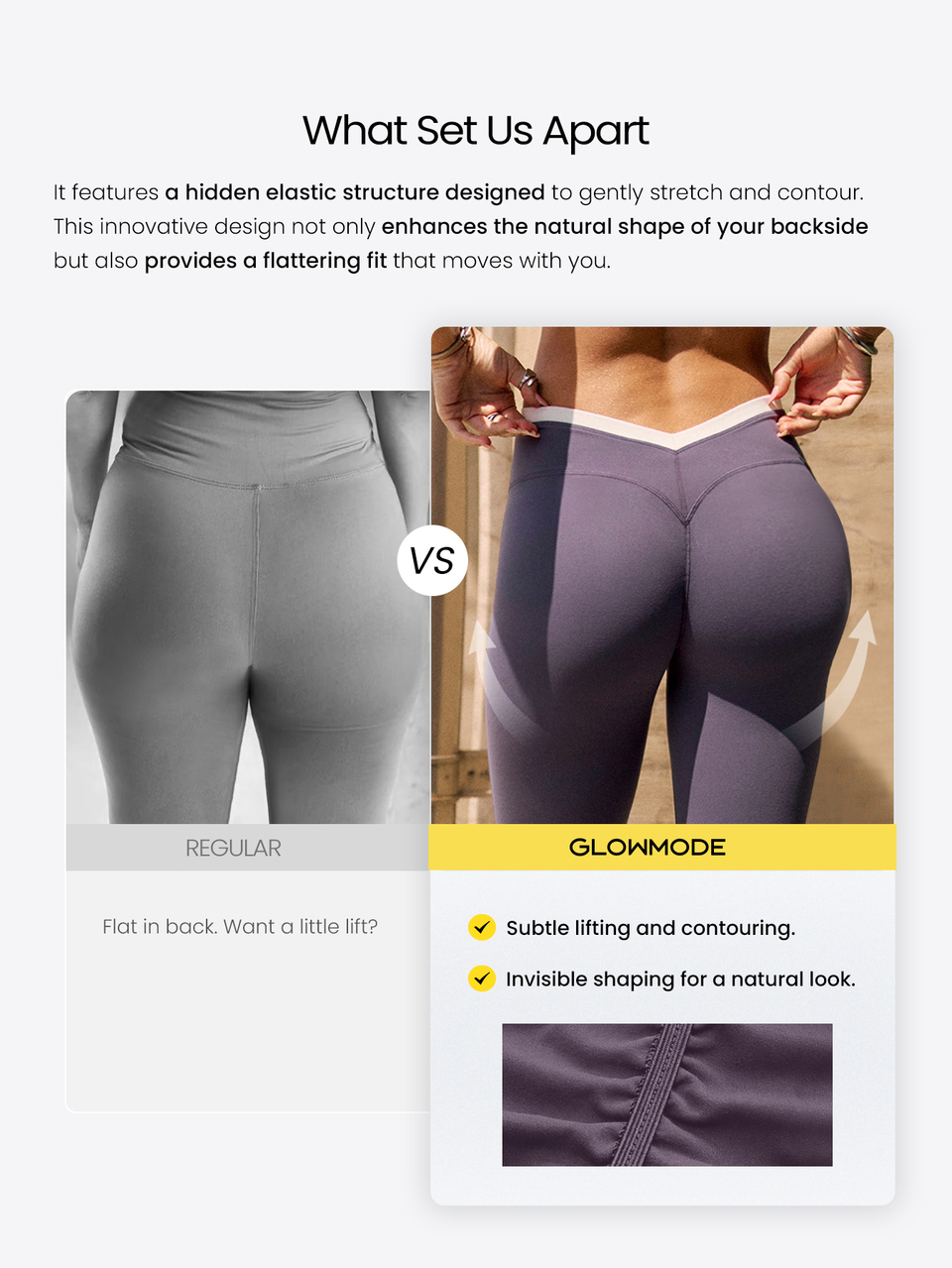 Cozy Street Collection 24" FeatherFit™ Frosty Glow Color-Block V-Waist Leggings With No Front Seam & Peakbum Gym Workout Yoga Studio Fall Winter Wear