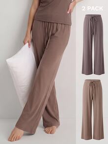 Ocili Studio 97% Cotton Women's Loungewear Tie Waist Long Pants - Multicolor - View 1