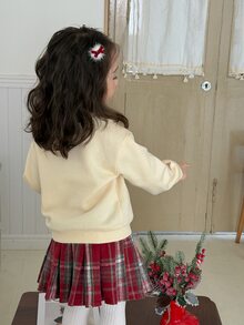 DAZY Sweatshirt Lengan Panjang Berkerah Bulat Motif Pita untuk Bayi/Balita (Perempuan), Musim Gugur/Dingin - Krem - View 2