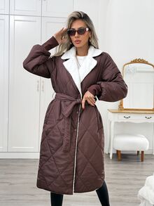 Easowa Women's Fall/Winter Long Sleeve Single-Breasted Long Casual Minimalist Winter Coat Travel Everyday Dark Brown - Brown - View 4