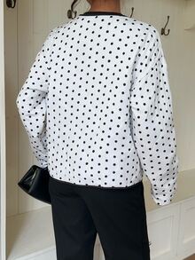 Siren Gaze Women's New Autumn/Winter Polka Dot Quilted Padded Jacket - White - View 2