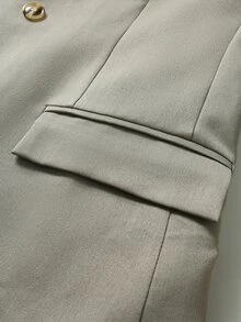 Manfinity Bizformal طقم بدلة رجالية فاخرة مزدوجة الصدر، تضيف المزيد من الأناقة والطبقات، مناسبة للتنقل اليومي والأعمال والتجمعات والحفلات. - أخضر عسكري - مشاهدة 5