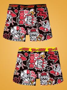 Notgurli TOM & JERRY X SHEIN Men's Printed Fashionable Boxer Briefs 2-Pack - Multicolor - View 2