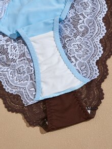 Lullawish 5pcs/Pack Women's Floral Lace Sexy Fashion Triangle Panties - Multicolor - View 4
