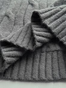 StreetHx Women's Autumn/Winter Fashion Versatile Lazy Casual Commute Street Half-Open Hooded Pullover Sweater - Grey - View 7