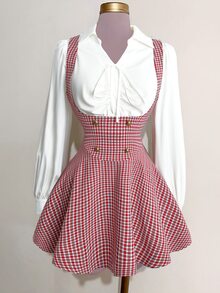 Sunspun Plus Size Women's Plaid 2 In 1 Patchwork Fashion Summer Dress - Multicolor - View 1