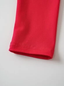 THE POWERPUFF GIRLS X SHEIN Tween Girl Crew Neck Long Sleeve Top And Flare Pants Loungewear - Red and White - View 5