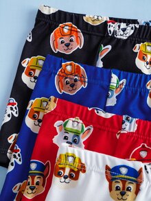 SHEIN | PAW Patrol 4pcs Young Boy Cute Pattern Boxer Briefs - Black and White - View 4