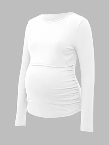 Modmama 3件裝哺乳純色長袖上衣 - 彩色 - 查看 13