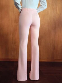 MOTF PREMIUM WOMEN'S ELEGANT COMMUTER FLARED SUIT PANTS - Pink - View 3