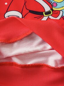 TOM & JERRY X SHEIN Young Boy Letter Cartoon Print Crew Neck Long Sleeve Casual Sweatshirt - Red - View 7