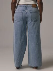 MUSERA Jeans Denim Biru dengan Detail Pinggang Silang dan Potongan Pinggang Sedang, Jeans Kasual Keren, Dasar untuk Musim Gugur dan Musim Dingin. - Biru - View 5