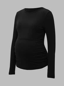 Modmama 3件裝哺乳純色長袖上衣 - 彩色 - 查看 5