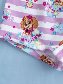 SHEIN | PAW Patrol Young Girl Cartoon Print Striped Top And Hipster Panties Underwear Set - Pink - View 8