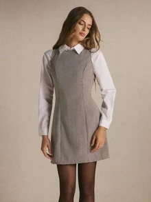 Poéselle 女款純色圓領無袖休閒百搭洋裝，女性節慶穿搭服飾 - 咖啡棕 - 查看 3