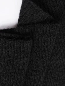SHEIN BASICS Cardigan Wanita Warna Polos Kasual Serbaguna untuk Pemakaian Sehari-hari - Hitam - View 9