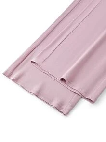 LUVLETTE Set Piyama Wanita Ukuran Plus Katun Lembut Nyaman Motif Waffle Kotak-kotak Klasik untuk Musim Gugur, Atasan Lengan Panjang dan Celana Panjang, Pakaian Musim Gugur - Berwarna merah muda - View 14