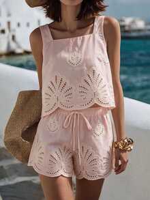 Breezaya Women's Colorblock Casual Everyday Set With Shorts - Pink - View 1