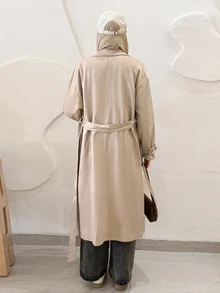 Solavon Women's Solid Color Fashion Versatile Daily Long Sleeve Jacket - Khaki - View 2