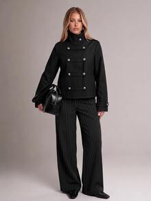 Avantive Women's Solid Color Casual Versatile Daily Long Sleeve Jacket - Black - View 8