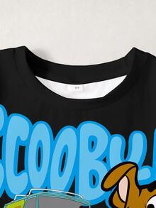 SCOOBY-DOO X SHEIN Young Boy Cartoon Pattern Printed Short Sleeve T-Shirt For Daily Wear - White - View 3