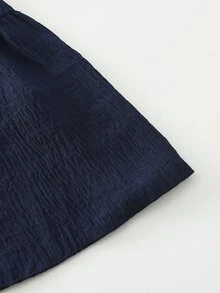SHEIN 女童休閒度假風海軍藍拼接長裙，秋季時尚設計，百搭易搭配，適合旅行、外出、校園與日常穿著 - 藏蓝色 - 查看 6