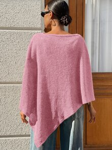 MaterniWear 孕婦純色蝙蝠袖不對稱下擺T恤 - 藕粉色 - 查看 5