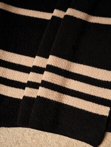 MOTF PREMIUM WOMEN'S STRIPED CASUAL DAILY LONG SLEEVE SWEATER - Black - View 7