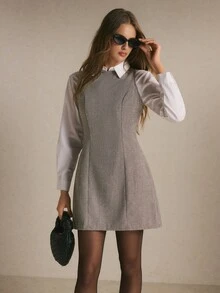 Poéselle 女款純色圓領無袖休閒百搭洋裝，女性節慶穿搭服飾 - 咖啡棕 - 查看 5
