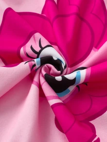 My Little Pony X SHEIN Baby Girl Patchwork Striped Long Sleeve Casual Jumpsuit G4 - Pink - View 7