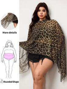 Enliva Plus Size Women's Retro Asymmetrical Neckline Knitted Loose Pullover T-Shirt Apple,Rounded Body - Multicolor - View 5