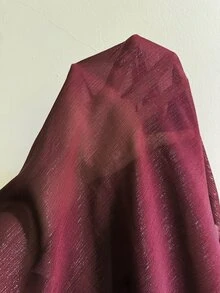 GlowEve CURVE 大尺碼女款復古字母印花V領燈籠袖寬鬆休閒襯衫，適合度假、通勤、優雅聚會等多種場合 - 酒紅色 - 查看 7