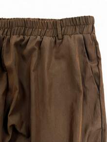 GlowEve CURVE Women's Plus Size Floral Ruched Brown Fashion Pants - Brown - View 5